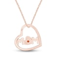thumbnail image 3 of AFFY Mother's Day Jewelry Gifts Round Cut Simulated Citrine Open Heart Mom Pendant Necklace In 14k Rose Gold Over Sterling Silver, 3 of 5