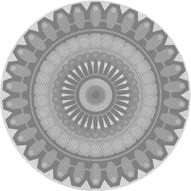 Ahgly Company Tapis Rond Lavable en Machine Intérieur Transitionnel Argent Platine Gris, 3 Pieds Rond