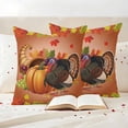 thumbnail image 3 of Orange Pumpkin Fall Outdoor Waterproof Pillow Covers, Thanksgiving Botanical Turkey Decorative Square Throw Pillowcase Sofa Cushion Sham for Patio/Couch/Chair, 26"x26" 2 Pack, 3 of 8