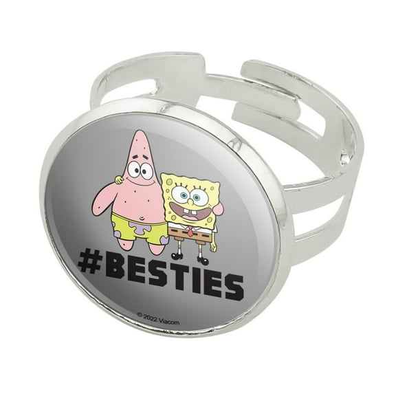 SpongeBob Besties Silver Plated Adjustable Novelty Ring
