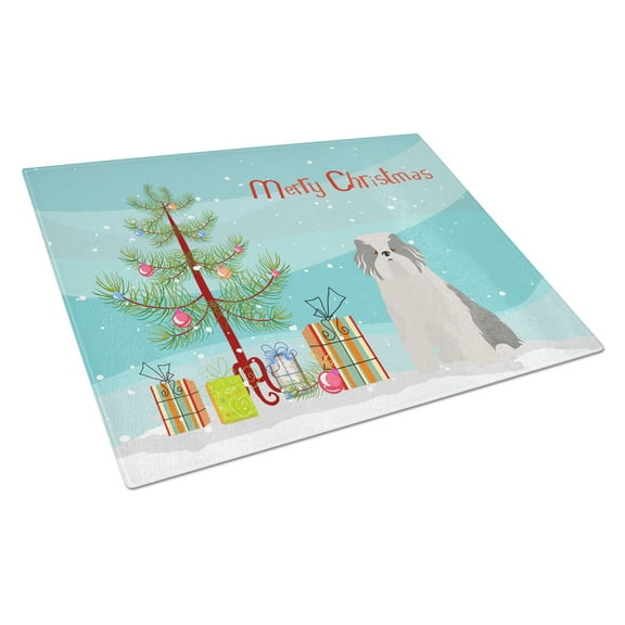 Odis Odessa Domestic Ideal Dog Christmas Tree Glass Cutting Board Large