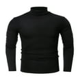 thumbnail image 4 of Fall Shirts for Men casual fashion solid color high collar long sleeve slim fit T-shirt, 4 of 5