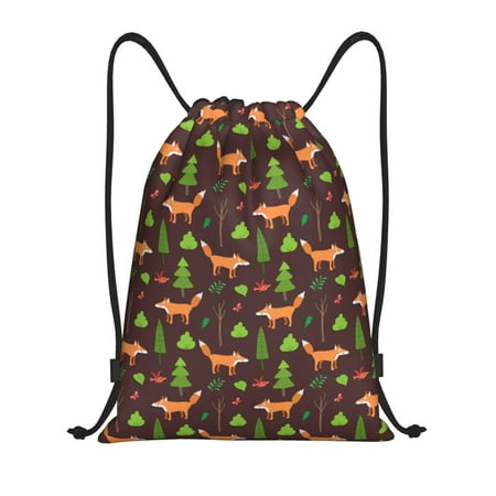 Drawstring Backpack Fox In Forest Sports Gym Bag for Men Women  Waterproof Drawstring Bags for Sports  Travel  Swimming  Beach