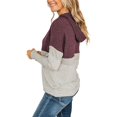thumbnail image 3 of Women's Color Block Hoodies Fall Long Sleeve Sweatshirt Casual Drawstring Pullover Tops Striped Tunic Shirts, 3 of 5