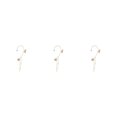 thumbnail image 3 of pitrice Alloy Women Ear Clip Flower Insect Exquisite Decorative Rhinestone Girls Ladies Wedding Earring Ornament Birthday Gift Gold Left 3Set, 3 of 6