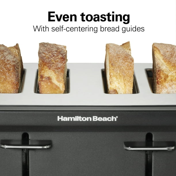 Hamilton Beach 4 Slice Toaster, Wide Slots, Bagel Function, Stainless, Toast Boost, Auto Shutoff Hamilton Beach 4 Slice Toaster, Wide Slots, Bagel Function, Stainless, Toast Boost, Auto Shutoff