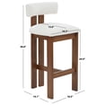thumbnail image 3 of Safavieh Macey Wood Barstool in Ivory / Walnut, 3 of 7