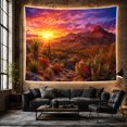 thumbnail image 6 of Desert Sunset Landscape with Cactus and Mountain Peaks, Majestic Boho Wall Art for Nature Lovers, Southwest Decor Housewarming Gift Tapestry Wall Hanging for Bedroom and Living Room, 6 of 7