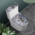 thumbnail image 2 of HELLHERO Owl Pattern Fits All Toilet Shapes Polyester Fabric Toilet Seat Lid Cover Set Elastic Bottom Toilet Lid Cover & Stays in Place for Bathroom Home, 2 of 7