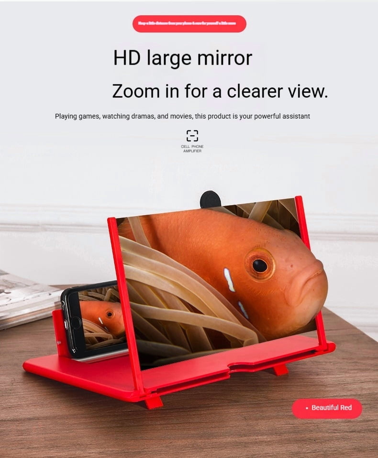 Mobile screen amplifier pull-out creative stretching 3D mobile magnifying glass holder amplifier