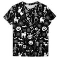 thumbnail image 4 of Hessimy Skeleton Shirt women's Halloween Skeleton Tshirt Funny Skull Graphic Tees Casual Fall Short Sleeve Tops(White,L), 4 of 6