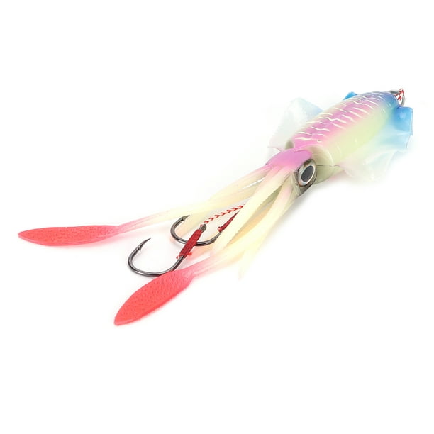 UV Glow Fishing Soft Lure Octopus,Fishing Squid Lure Octopus Luminous UV  Squid Lure Luminous Squid Soft Bait Crafted with Care 