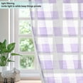 thumbnail image 4 of 2 Panels Set Blackout Curtains Thermal Insulated Sun Protection Room Darkening Drapes for Bedroom Purple and White Plaid, 4 of 7