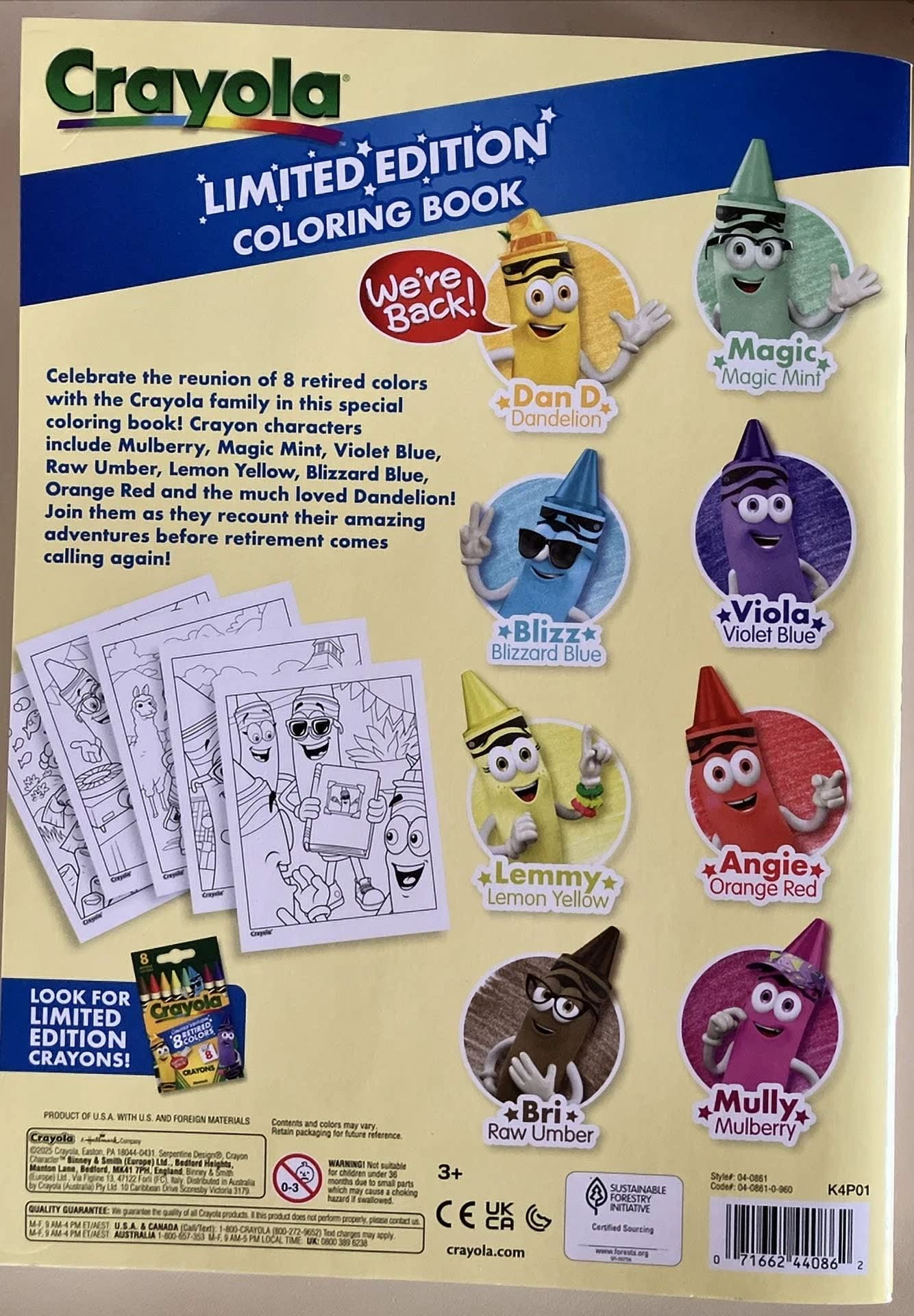 Crayola Limited Edition Retired Colors Crayons, Coloring Book & Sharpener Bundle