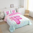 thumbnail image 3 of Erosebridal Monogrammed F Bedding Sets Twin with Comforter,Cute Bowknot Duvet Insert,Colorful Dessert Comforter Sets Twin Size,Microfiber Room Decorative Reversible,2pcs, 3 of 8