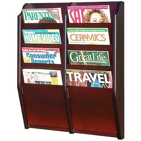 8-Pocket Literature Display, Mahogany