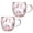 Pink White, variant on 2pcs Double Wall Glass Coffee Mugs Insulated Heat Resistant Glass Mug
