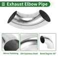 thumbnail image 4 of Unique Bargains 90 Degree Mandrel Bend Elbow Car Modified Exhaust Pipe Tubing Piping 2.5" Inch OD Thickness 1.2mm/18GA 63x195x1.2mm 304 Stainless Steel Silver Tone, 4 of 7