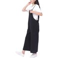 thumbnail image 3 of Monos de mujer Mamelucos largos casuales Pierna ancha Baberos holgados Monos Pantalones negro L ER, 3 of 5