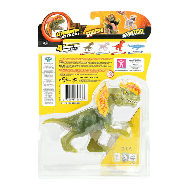 Heroes of Goo Jit Zu Jurassic World Hero Pack, Indominus Rex, More than 4  long - Stretchy, Squishy Dinosaur Figure, Ages 4+ 