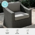 thumbnail image 4 of Martha Stewart Indoor-Outdoor Patio Accent Chair in Gray Rattan Wicker with Gray All-Weather Cushions, 4 of 11