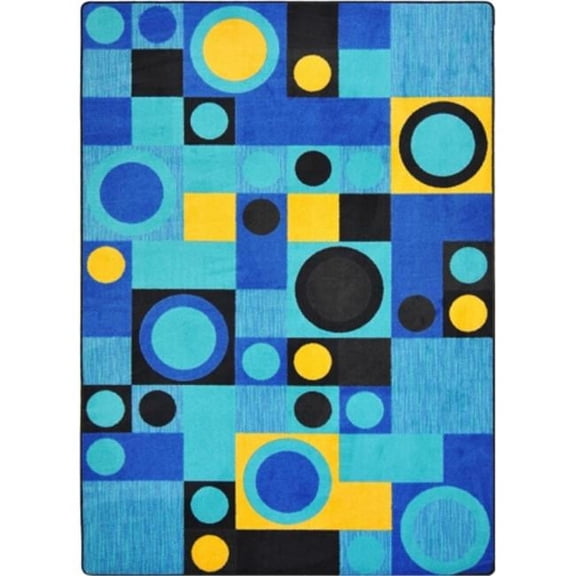 Kid Essentials City Block Rectangle Teen Area Rugs 01 Blue - 3 ft. 10 in. x 5 ft. 4 in.