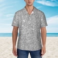 thumbnail image 4 of Bixox Men's Hawaiian Shirts Men's GlitterSilver Print Short-Sleeve Shirt-Large, 4 of 8