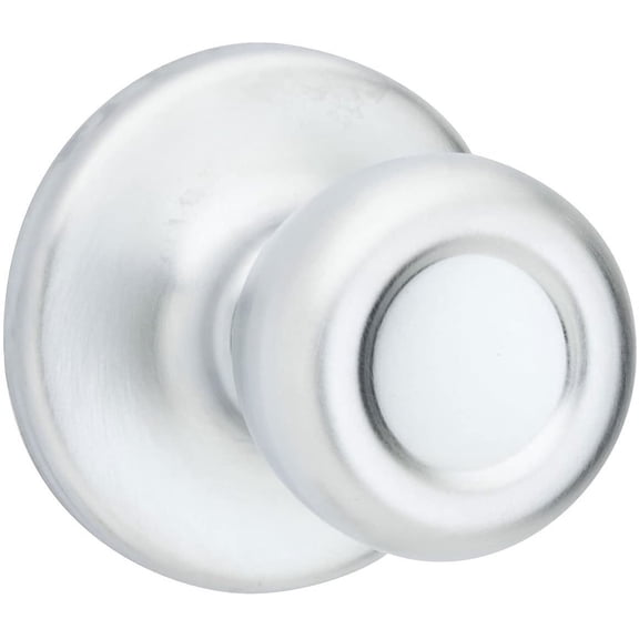 Kwikset Tylo Passage Door Knob Modern - Satin Chrome, Easy Installation, Grade 3, Silver