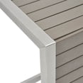 thumbnail image 3 of Christopher Knight Home Cape Coral Outdoor Aluminum 3 Piece Chat Set with C Shaped Table by  Faux Wood Table - Non Sunbrella Grey, 3 of 5