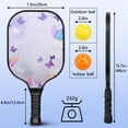 thumbnail image 4 of Pickleball Paddles Set Of 2, Fiberglass Surface, Vintage Floral & Butterfly, 4 Balls & Bag, 4 of 5