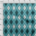 thumbnail image 2 of oneOone Viscose Chiffon Teal Blue Fabric Argyle Check Craft Projects Decor Fabric Printed By The Yard 42 Inches Wide, 2 of 4