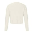 thumbnail image 3 of Fesfesfes Women Sweater Tops Fall And Winter Casual Round Neck Long Sleeve Tops Solid Color Crop Sweater Tops Blouse Clothes Sale, 3 of 6