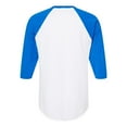 thumbnail image 2 of Tultex - Unisex Fine Jersey Raglan T-Shirt - 245 - White/ Royal - Size: S, 2 of 4