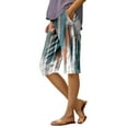 thumbnail image 2 of Hawaii Capri Pants for Women Casual Tropical Floral Print Pants Elastic High Waist Drawstring Summer Beach Trousers, 2 of 6