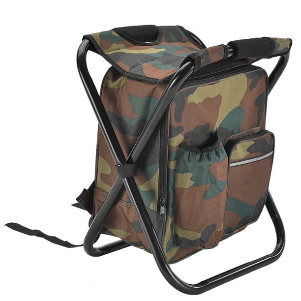 Silla de pesca plegable para acampar al aire libre Mochila Senderismo Bolsa de asiento (camuflaje) Tmvgtek pescar