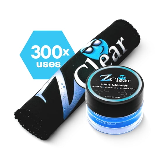 Z Clear Anti-Fog Lens Cleaner Paste Microfiber Cloth — 72-Hour Protection, Made in USA