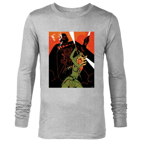 Star Wars Rebels Ahsoka Tano and Darth Vader Duel - Long Sleeve T-Shirt for Men - Customized-Athletic Heather