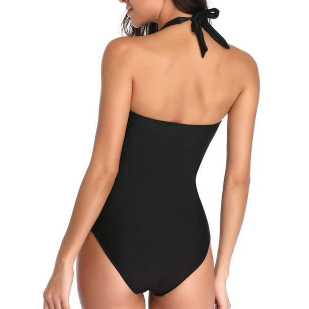 Smismivo Women Strapless One Piece Black Swimsuit Vintage Ruched Tummy  Control Bandeau Retro Bathing Suit Slimming Sexy Swimwear Bikini Top :  : Clothing, Shoes & Accessories