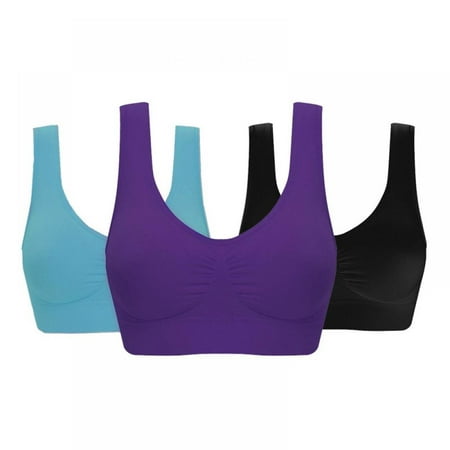 

Women s 3 Pack Seamless Comfortable Sports Bra with Removable Pads