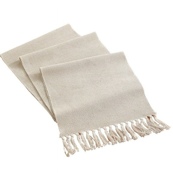Farmhouse Braided Runner, Beige Woven Table Runner