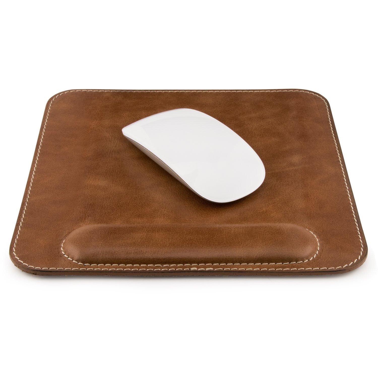 Londo Genuine Leather Mouse pad with Wrist Rest, Brown