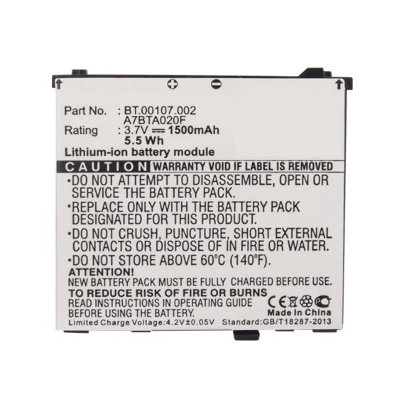 Batteries N Accessories BNA-WB-L3005 Cell Phone Battery - Li-Ion, 3.7V, 1500 mAh, Ultra High Capacity Battery - Replacement for Acer A7BTA020F Battery
