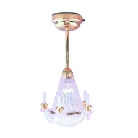 

GHOONEY Dollhouse Chandelier LED Lamp Girls Role-Play Toy Realistic Model Light 1/12