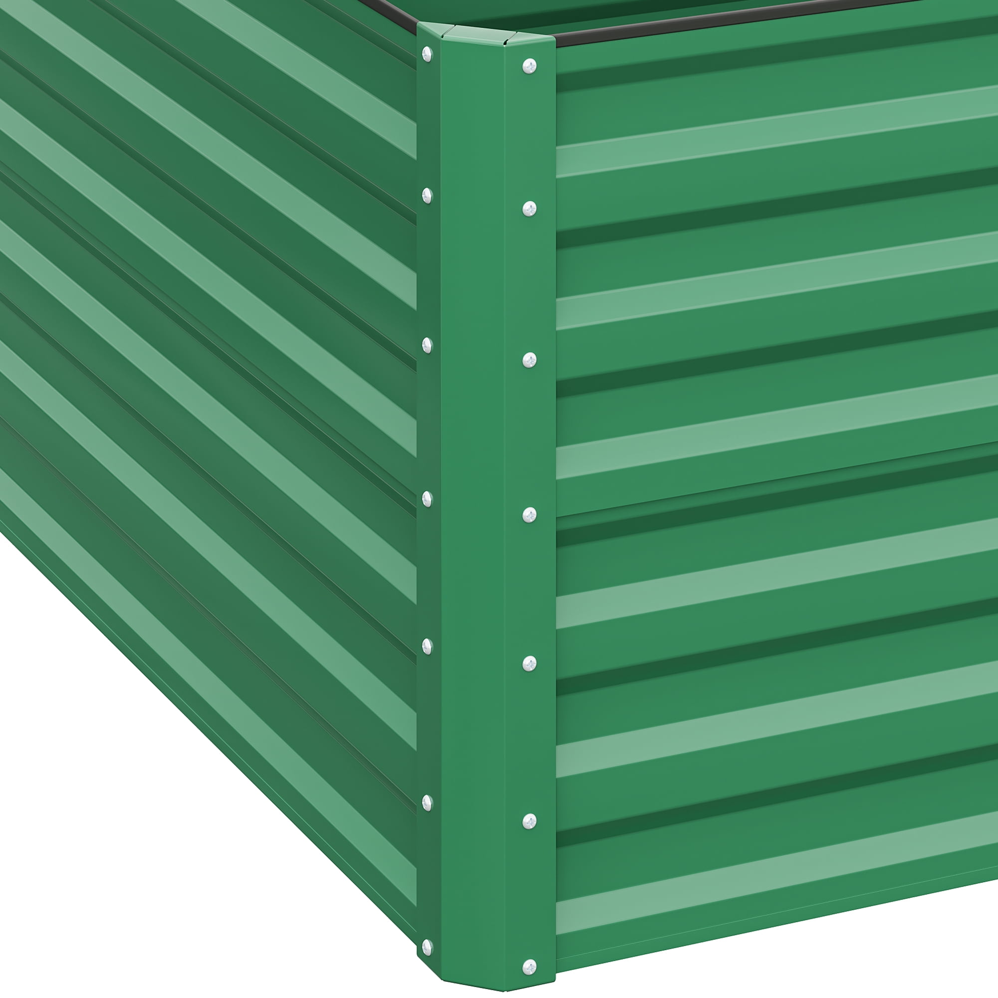 Uforic 8ftx4ftx2ft Large Raised Garden Bed Kit,Outdoor Galvanized Metal Patio Planter Box with Safety Rubber & Gloves, for Vegetables Flowers,Green