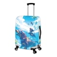 thumbnail image 2 of HELLHERO Reserved Handle Travel Luggage Sleeve for Vacation Short Trip, Polyester Ammonia Easy Clean Baggage Protective Sleeve, Swimming Dog Scene, 2 of 7