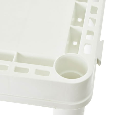 Gracious Living - Easily Assembled Light Duty Solid Plastic Shelving Unit - White