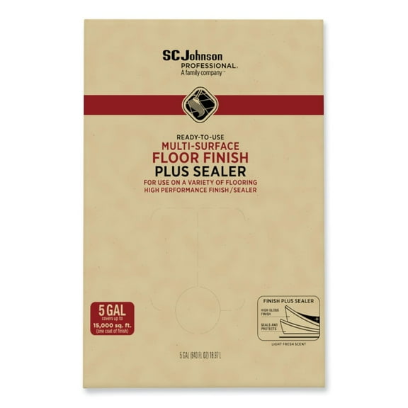 SC Johnson 362834 5 gal. Bag-in-Box Ready-To-Use Multi-Surface Floor Finish Plus Sealer - Light Fresh Scent