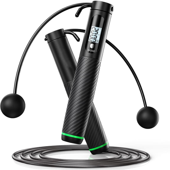 Cordless Jump Rope, Weighted Jump Rope with Counter, Smart Skipping Rope for Crossfit, Gym, Burn Calorie, APP Data Analysis, at-Home-Workout