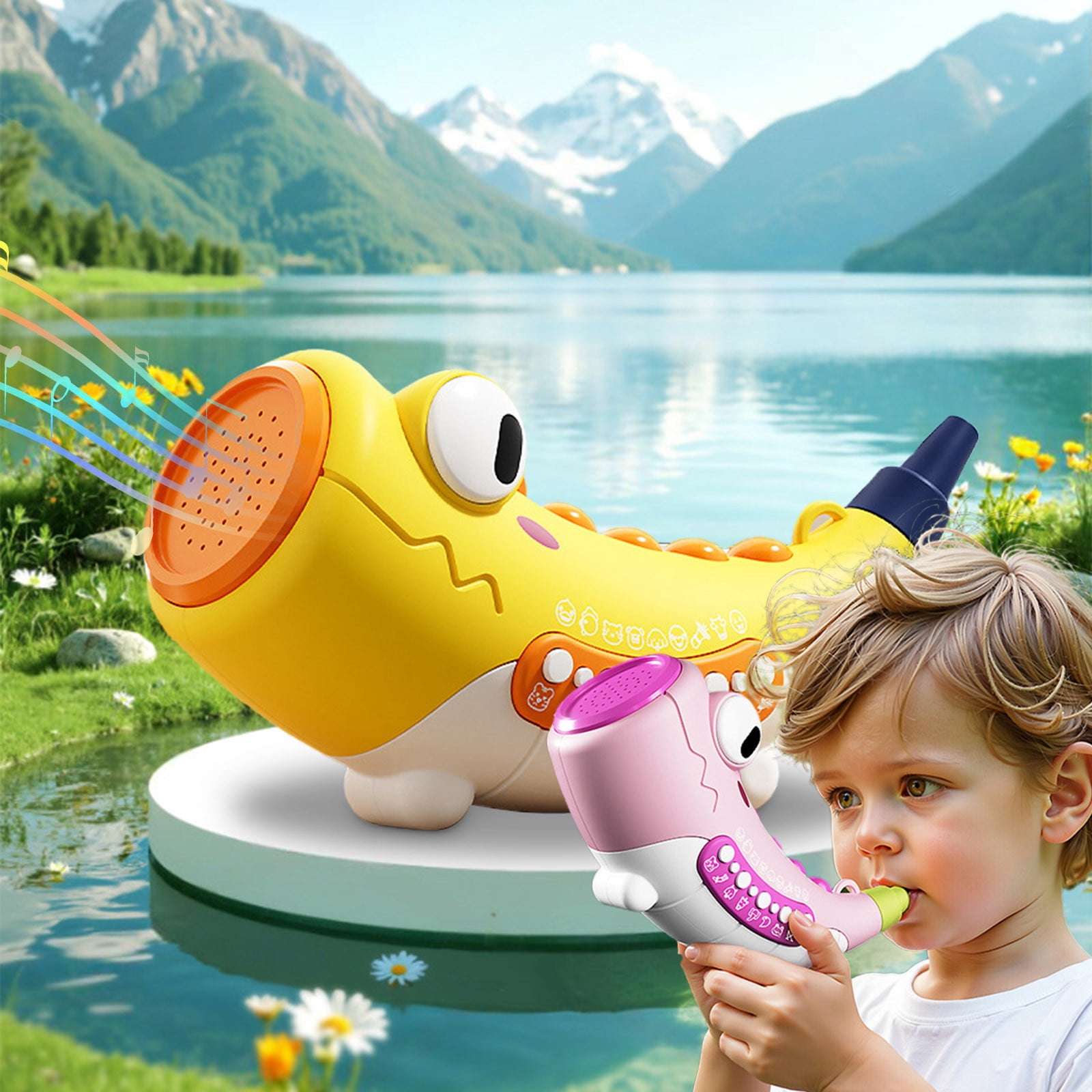 Outdoor Discovery Animal Caller Toy - 30 Realistic Sounds, 8" Horn With 5-Level Lights For Kids Ages 3+
