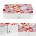 thumbnail image 4 of Cupid Elegant PU Leather Earring Organizer Storage Box Decorative Box with Removable Compartment - Portable, 4 of 6